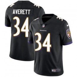 Baltimore Ravens #34 Anthony Averett Black Alternate Men's Stitched NFL Vapor Untouchable Limited Jersey