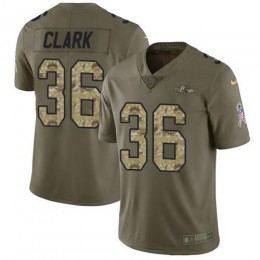 Baltimore Ravens #36 Chuck Clark Olive/Camo Men's Stitched NFL Limited 2017 Salute To Service Jersey