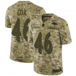 Baltimore Ravens #46 Morgan Cox Camo Men's Stitched NFL Limited 2018 Salute To Service Jersey