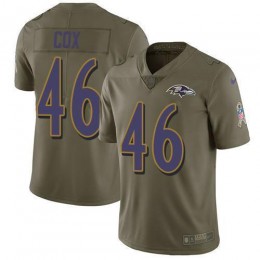 Baltimore Ravens #46 Morgan Cox Olive Men's Stitched NFL Limited 2017 Salute To Service Jersey