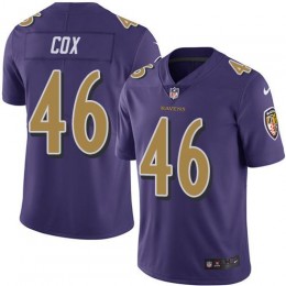 Baltimore Ravens #46 Morgan Cox Purple Men's Stitched NFL Limited Rush Jersey