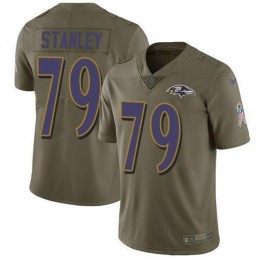 Baltimore Ravens #79 Ronnie Stanley Olive Men's Stitched NFL Limited 2017 Salute To Service Jersey