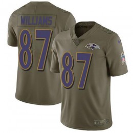 Baltimore Ravens #87 Maxx Williams Olive Men's Stitched NFL Limited 2017 Salute To Service Jersey