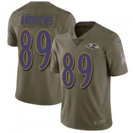 Baltimore Ravens #89 Mark Andrews Olive Men's Stitched NFL Limited 2017 Salute To Service Jersey
