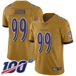 Baltimore Ravens #99 Matthew Judon Gold Men's Stitched NFL Limited Inverted Legend 100th Season Jersey