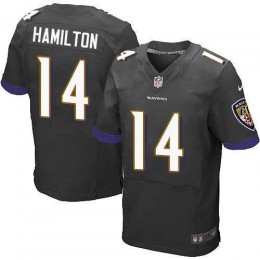 Ravens #14 Kyle Hamilton Black Alternate Men's Stitched NFL New Elite Jersey