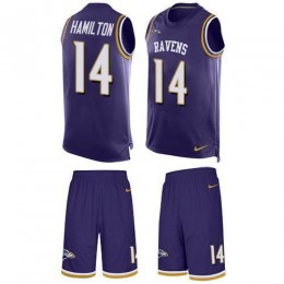 Ravens #14 Kyle Hamilton Purple Team Color Men's Stitched NFL Limited Tank Top Suit Jersey