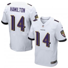 Ravens #14 Kyle Hamilton White Men's Stitched NFL New Elite Jersey