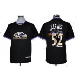 Ravens #52 Ray Lewis Black Men's NFL Game All Star Fashion Jersey