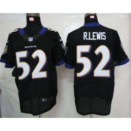 Ravens #52 Ray Lewis Black Alternate Men's Stitched NFL Elite Jersey