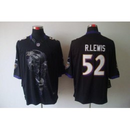 Ravens #52 Ray Lewis Black Alternate Men's Stitched NFL Helmet Tri-Blend Limited Jersey