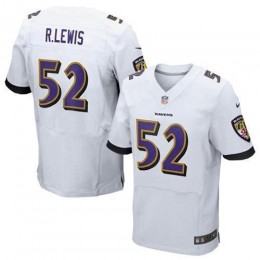 Ravens #52 Ray Lewis White Men's Stitched NFL New Elite Jersey