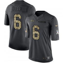 Ravens #6 Patrick Queen Black Men's Stitched NFL Limited 2016 Salute To Service Jersey