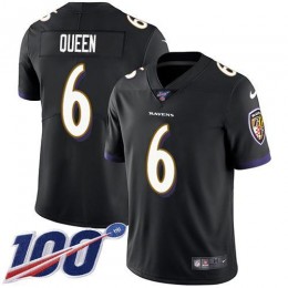 Ravens #6 Patrick Queen Black Alternate Men's Stitched NFL 100th Season Vapor Untouchable Limited Jersey