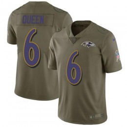 Ravens #6 Patrick Queen Olive Men's Stitched NFL Limited 2017 Salute To Service Jersey