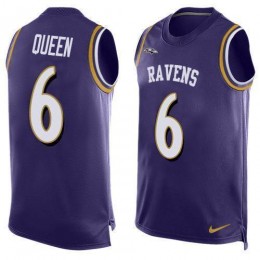 Ravens #6 Patrick Queen Purple Team Color Men's Stitched NFL Limited Tank Top Jersey