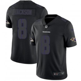 Ravens #8 Lamar Jackson Black Men's Stitched NFL Limited Rush Impact Jersey