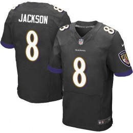 Ravens #8 Lamar Jackson Black Alternate Men's Stitched NFL New Elite Jersey