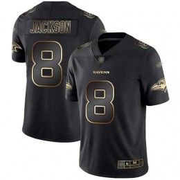 Ravens #8 Lamar Jackson Black/Gold Men's Stitched NFL Vapor Untouchable Limited Jersey