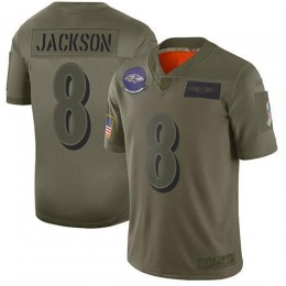 Ravens #8 Lamar Jackson Camo Men's Stitched NFL Limited 2019 Salute To Service Jersey