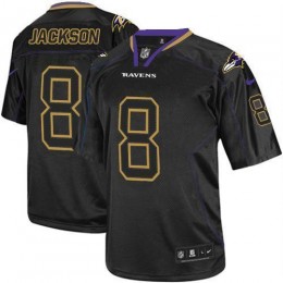 Ravens #8 Lamar Jackson Lights Out Black Men's Stitched NFL Elite Jersey