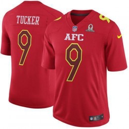 Ravens #9 Justin Tucker Red Men's Stitched NFL Game AFC 2017 Pro Bowl Jersey