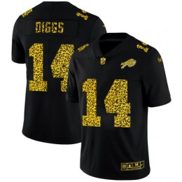 Buffalo Bills #14 Stefon Diggs Men's Leopard Print Fashion Vapor Limited NFL Jersey Black