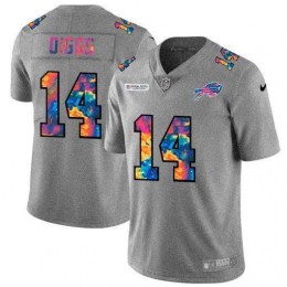 Buffalo Bills #14 Stefon Diggs Men's Multi-Color 2020 NFL Crucial Catch NFL Jersey Greyheather