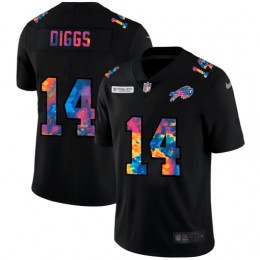 Buffalo Bills #14 Stefon Diggs Men's Multi-Color Black 2020 NFL Crucial Catch Vapor Untouchable Limited Jersey