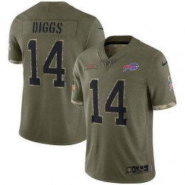 Buffalo Bills #14 Stefon Diggs Men's 2022 Salute To Service Limited Jersey – Olive