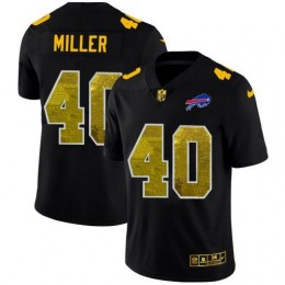 Buffalo Bills #40 Von Miller Men's Black Golden Sequin Vapor Limited NFL Jersey