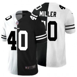 Buffalo Bills #40 Von Miller Men's Black V White Peace Split Vapor Untouchable Limited NFL Jersey