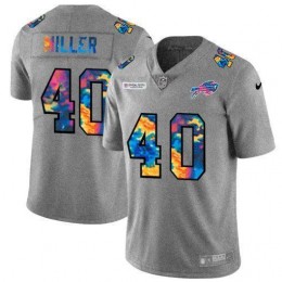 Buffalo Bills #40 Von Miller Men's Multi-Color 2020 NFL Crucial Catch NFL Jersey Greyheather