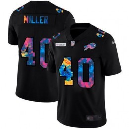 Buffalo Bills #40 Von Miller Men's Multi-Color Black 2020 NFL Crucial Catch Vapor Untouchable Limited Jersey