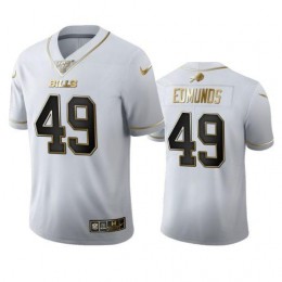 Buffalo Bills #49 Tremaine Edmunds Men's White Golden Edition Vapor Limited NFL 100 Jersey