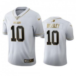 Buffalo Buffalo Bills #10 Cole Beasley Men's White Golden Edition Vapor Limited NFL 100 Jersey