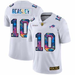 Buffalo Buffalo Bills #10 Cole Beasley Men's White Multi-Color 2020 NFL Crucial Catch Limited NFL Jersey