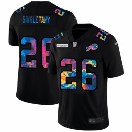 Buffalo Buffalo Bills #26 Devin Singletary Men's Multi-Color Black 2020 NFL Crucial Catch Vapor Untouchable Limited Jersey