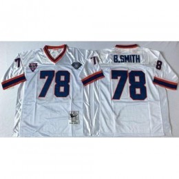Mitchell And Ness Buffalo Bills #78 Bruce Smith White Throwback Stitched NFL Jersey