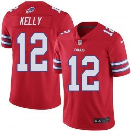 Bills #12 Jim Kelly Red Men's Stitched NFL Elite Rush Jersey