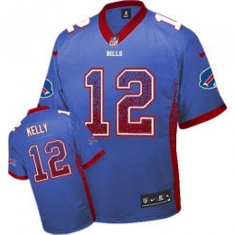 Bills #12 Jim Kelly Royal Blue Team Color Men's Stitched NFL Elite Drift Fashion Jersey