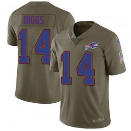 Bills #14 Stefon Diggs Olive Men's Stitched NFL Limited 2017 Salute To Service Jersey