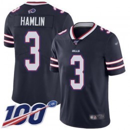 Bills #3 Damar Hamlin Navy Men's Stitched NFL Limited Inverted Legend 100th Season Jersey