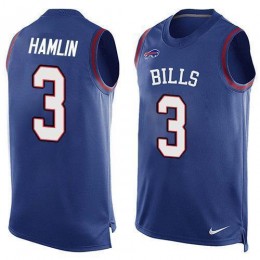 Bills #3 Damar Hamlin Royal Blue Team Color Men's Stitched NFL Limited Tank Top Jersey