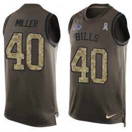 Bills #40 Von Miller Green Men's Stitched NFL Limited Salute To Service Tank Top Jersey