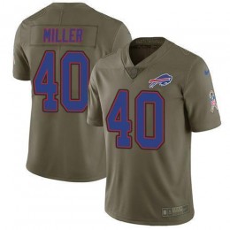 Bills #40 Von Miller Olive Men's Stitched NFL Limited 2017 Salute To Service Jersey