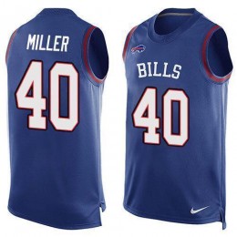 Bills #40 Von Miller Royal Blue Team Color Men's Stitched NFL Limited Tank Top Jersey
