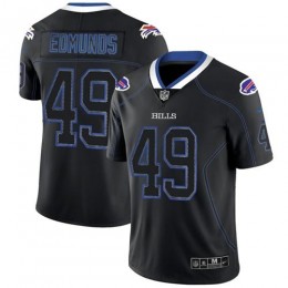 Bills #49 Tremaine Edmunds Lights Out Black Men's Stitched NFL Limited Rush Jersey