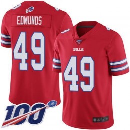 Bills #49 Tremaine Edmunds Red Men's Stitched NFL Limited Rush 100th Season Jersey