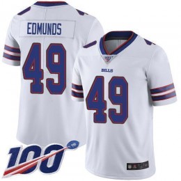 Bills #49 Tremaine Edmunds White Men's Stitched NFL 100th Season Vapor Limited Jersey